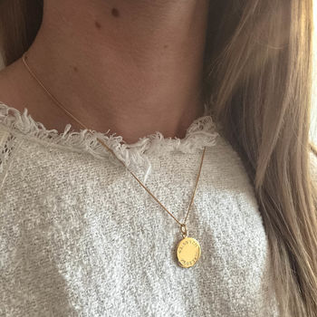 Latitude And Longitude Necklace In Gold, 2 of 5