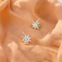 Sterling Silver Cubic Zirconia Star Stud Earrings, thumbnail 1 of 3