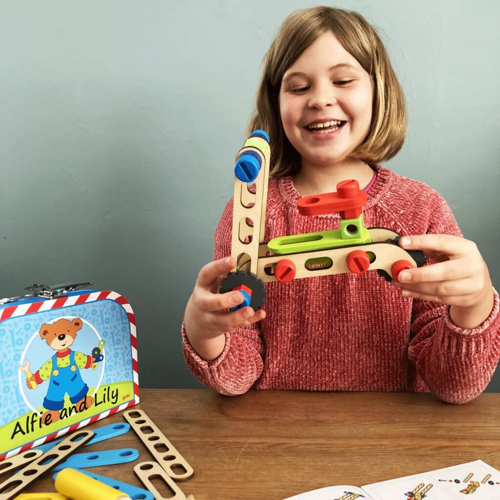 personalised tool boxes, work benches or building sets by oskar & catie