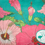 Tropical Hibiscus Lined Cotton Cosmetics Bag, thumbnail 3 of 7