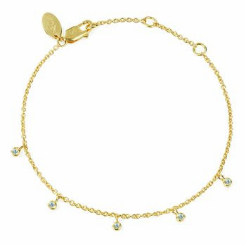 Gold Bracelet With White Topaz Gemstones, 3 of 4