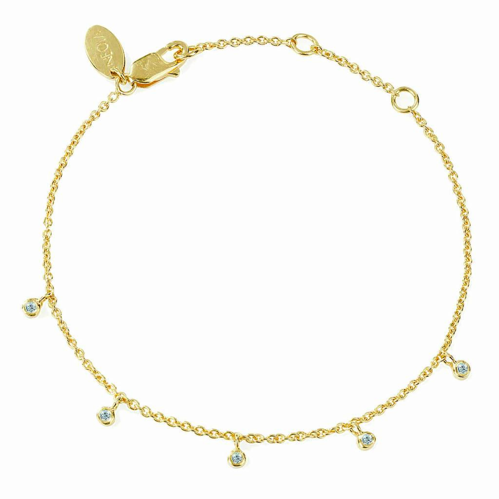 Gold Bracelet With White Topaz Gemstones By NEOLA | notonthehighstreet.com