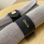 Navy Personalised Leather Napkin Rings, thumbnail 2 of 6