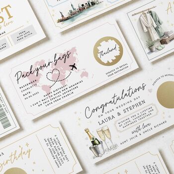 Personalised Holiday Scratch Reveal Card For Her, 4 of 4