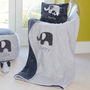 Elephant Personalised Baby Blanket, thumbnail 1 of 2