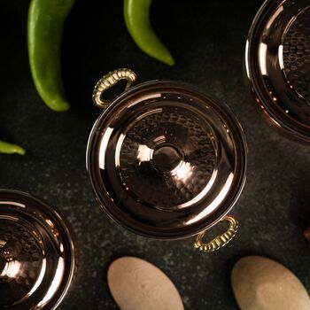 Set Of Three Copper Cooking Pots – 850ml, 500ml And 400ml, 6 of 7