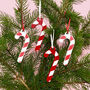 Christmas Candy Cane Hanging Decorations, thumbnail 1 of 3
