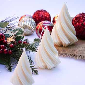 Trio Of Swirl Christmas Trees Candle Set, 4 of 7