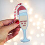 Bottoms Up Champagne Flute Christmas Tree Decoration, thumbnail 2 of 2