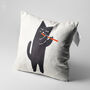 Musician Black Cat Themed Cushion Cover, thumbnail 3 of 7