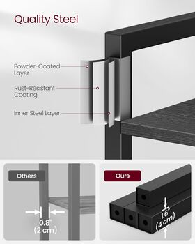 Four Tier Bookshelf Industrial Shelving Unit Bookcase, 6 of 7