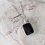 'The Rectangle' Black Tourmaline Sterling Silver Necklace, thumbnail 1 of 8