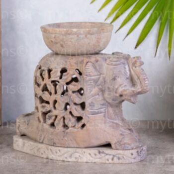 Sitting Elephant Oil Burner For Aromatherapy, 2 of 3
