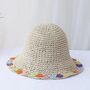 La Monaco Rose Multi Ombré Stripe Straw Beach Hat, thumbnail 1 of 4