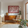 Retro Music Wall Art Put Your Records On Red Hand Painted Print, thumbnail 6 of 8