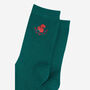 Red Squirrel Woodland Animals Embroidered Ankle Socks Women's Green, thumbnail 3 of 4