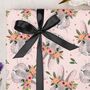 Three Sheets Of Floral Bunny Wrapping Paper, thumbnail 1 of 2