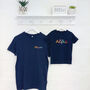 Personalised Mum And Child Matching T Shirt Set Navy, thumbnail 4 of 6