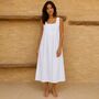 Women's Victorian Style White Sleeveless Cotton Nicole Nightdress Pintuck And Broderie Anglaise Nightgown, thumbnail 6 of 8