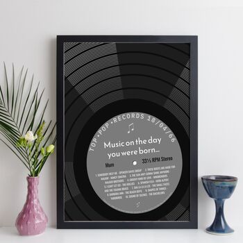 Personalised Music Print For Mum Lp Label Gift For Her, 10 of 12