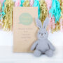 Organic Grey Bunny Rabbit In Personalised Bag, thumbnail 1 of 4