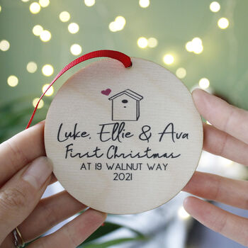 New Home House Wooden Christmas Decoration, 2 of 6