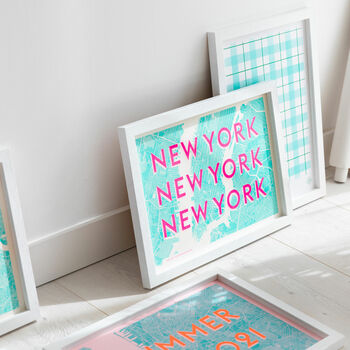 New York X3 Risograph Typography Map Print, 6 of 6