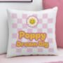 Personalised Daisy Checked Cushion, thumbnail 2 of 4
