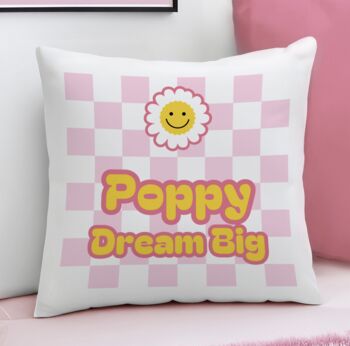 Personalised Daisy Checked Cushion, 2 of 4