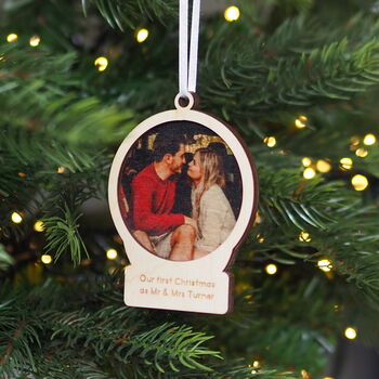 Personalised Photo Snow Globe Christmas Bauble, 3 of 9