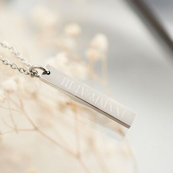 Roman Numeral Bar Necklace, 2 of 11