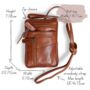 Leather Crossbody Smartphone Bag, Tan, thumbnail 5 of 5
