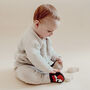Dotty Fish Fox Soft Leather Baby Shoes With Barefoot Soles, thumbnail 3 of 8