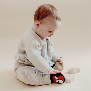 Dotty Fish Fox Soft Leather Baby Shoes With Barefoot Soles, 3 of 8