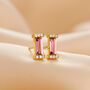 Birthstone Baguette Stud Earrings In Gold Vermeil, thumbnail 1 of 12