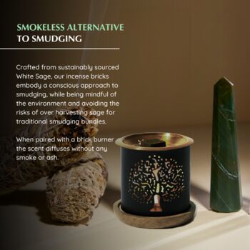 White Sage Smokeless Incense Bricks And Burner Set, 7 of 8