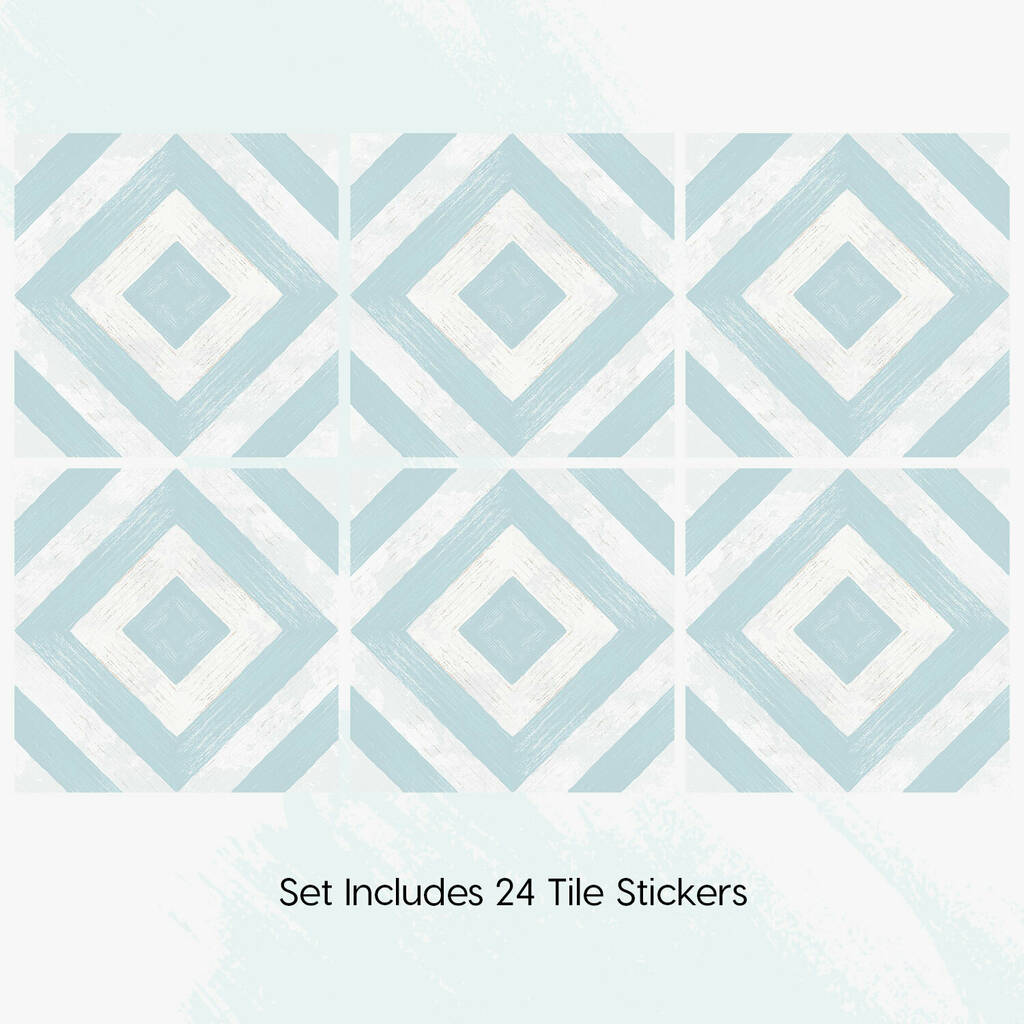 Hardwood Blue Tile Decal Sticker Set Pack Of 24 By SirFace Graphics