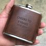 Personalised 3rd Anniversary Leather Hip Flask, thumbnail 2 of 11