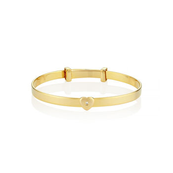 Personalised 18ct Gold Plated Diamond Baby Bangle, 2 of 5