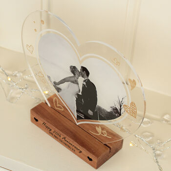 Personalised Wedding Anniversary Acrylic Heart Photo, 2 of 3