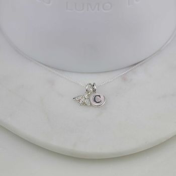 Personalised Miniature Silver Bee Necklace, 3 of 5