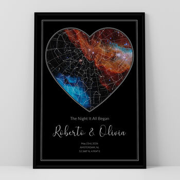 The Night It All Began Personalised Star Map Print Anniversary Gift, 4 of 12