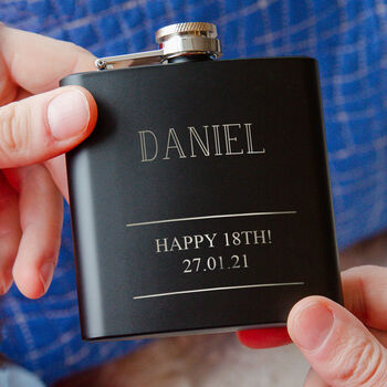 Name And Message Personalised Hip Flask, 3 of 12