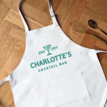 Personalised Cocktail Bar Apron Home Gin Bar Gift, 2 of 6