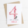 Personalised Children's Birthday Card Pink Floral, thumbnail 4 of 8