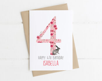 Personalised Children's Birthday Card Pink Floral, 4 of 8