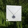 Aster Blue Flower Pendant Necklace, thumbnail 4 of 6
