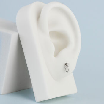 Sterling Silver Paperclip Stud Earrings, 2 of 5