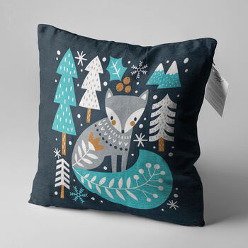 Winter Soft Cushion Cover With Fox Design, 3 of 7