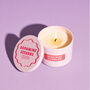 Funny Mental Health Gift Dopamine Seekers Club Pink Tin Candle, thumbnail 1 of 6